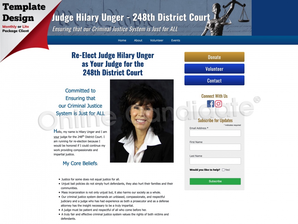 Re-Elect  Judge Hilary Unger - 248th District Court 