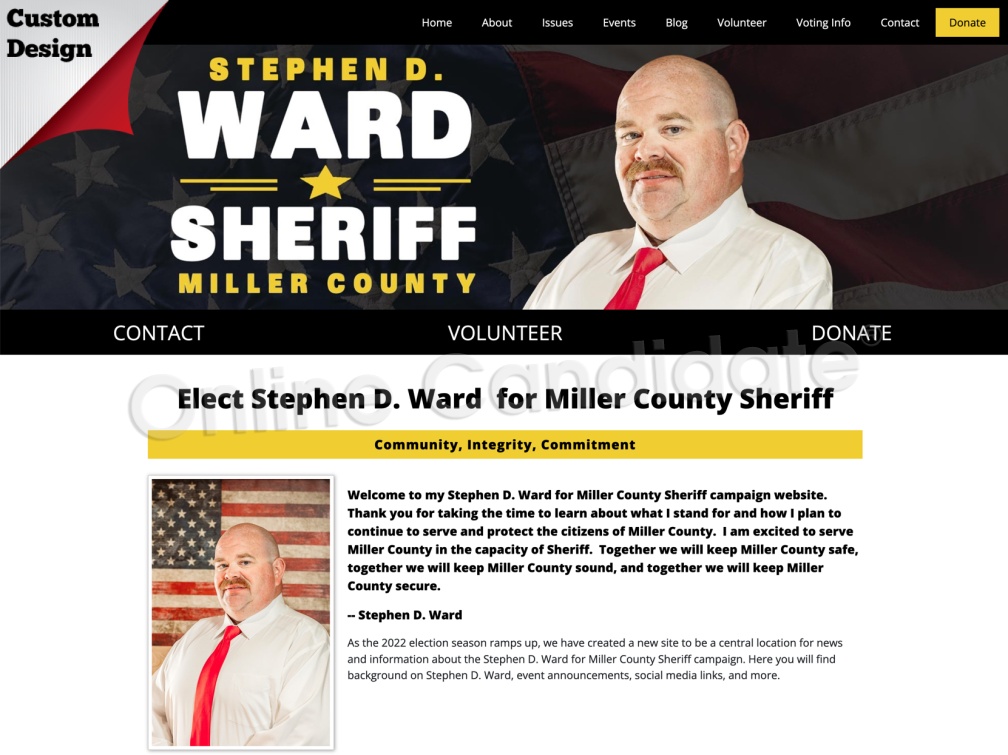 Stephen D. Ward  for Miller County Sheriff