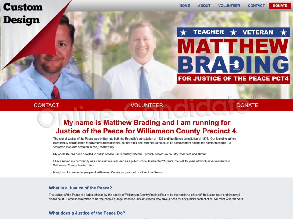 Matthew Brading for Justice of the Peace for Williamson County Precinct 4