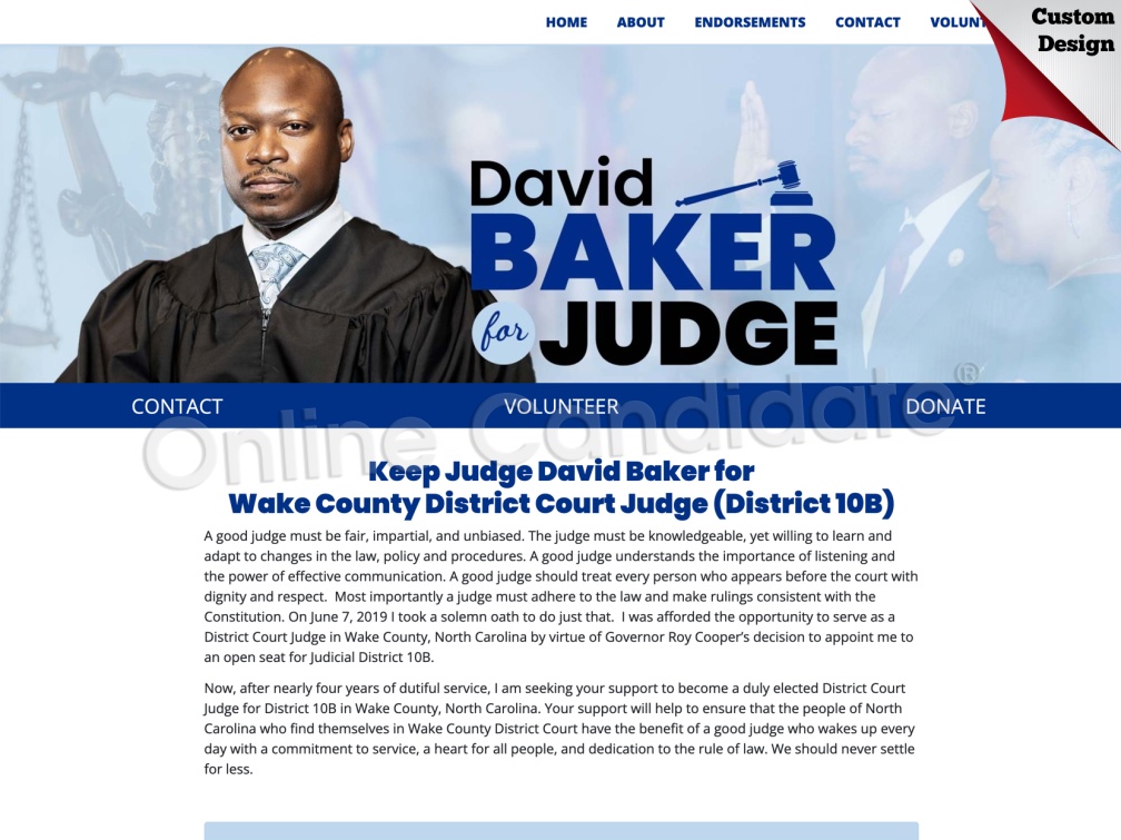 Keep Judge David Baker for Wake County District Court Judge