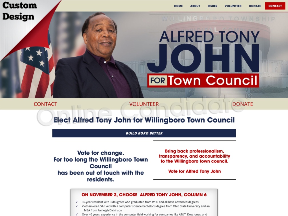 Alfred Tony John for Willingboro Town Council