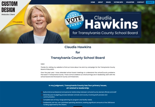 Claudia Hawkins for Transylvania County School Board