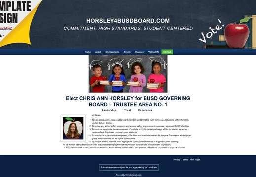 Chris Ann Horsley for BUSD Board Trustee Area No. 1