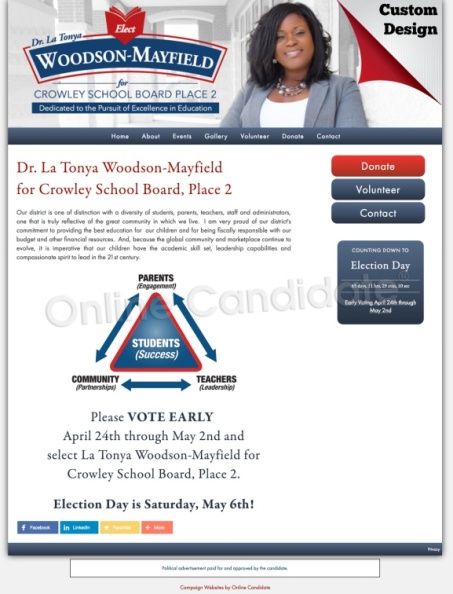 Dr. La Tonya Woodson-Mayfield for Crowley School Board, Place 2.jpg