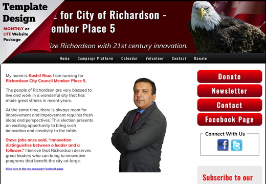 Kashif Riaz for City of Richardson - Council Member Place 5 