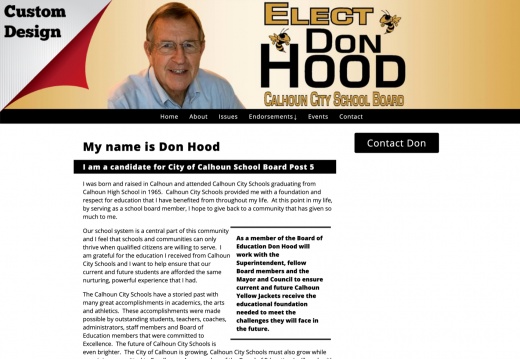 Don Hood for City of Calhoun School Board Post 5
